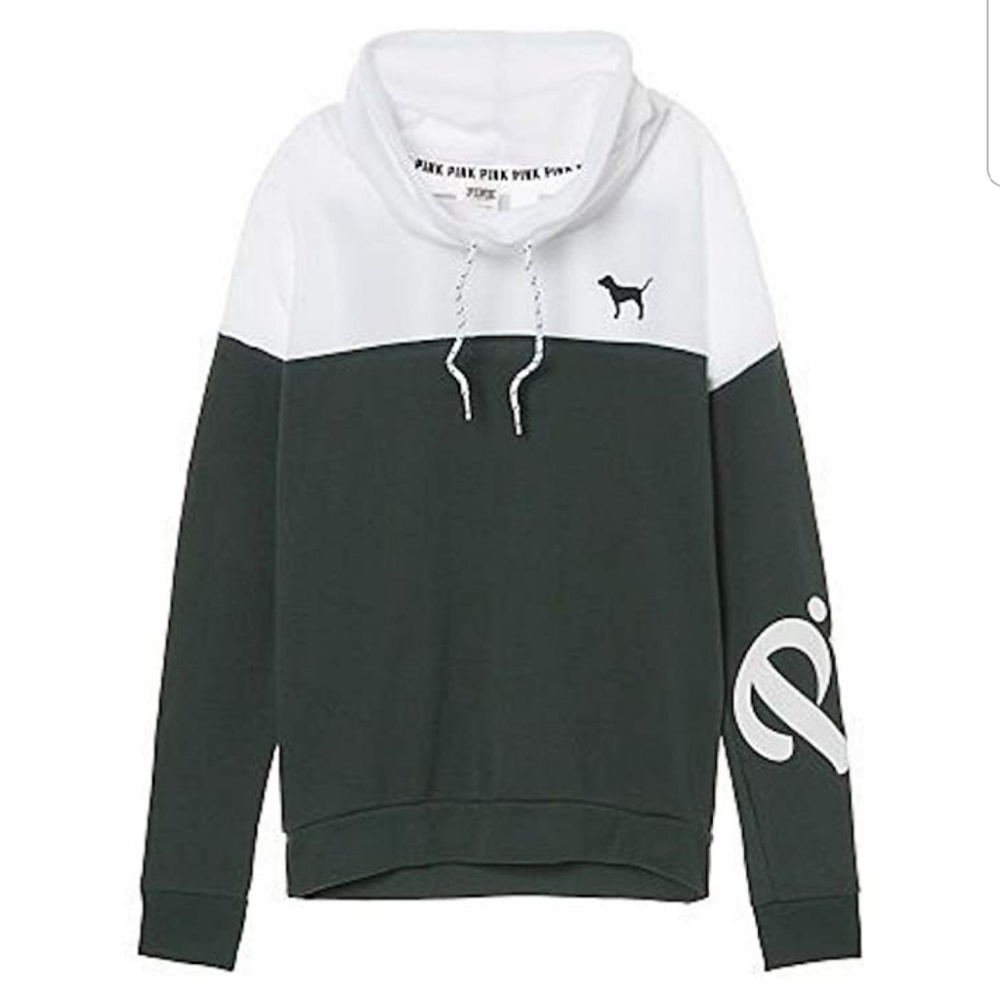 Victoria's Secret Pink Green and White Hoodie